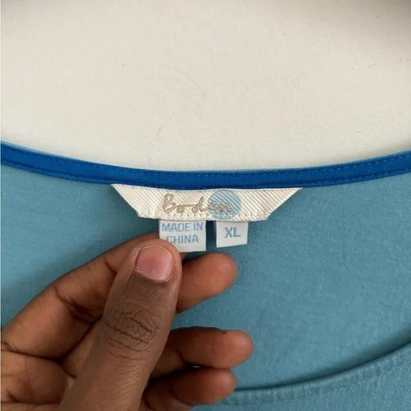 BODEN ADRIANA SOLID BLUE BELTED POCKET DRESS XL #WO163 - Picture 5 of 9